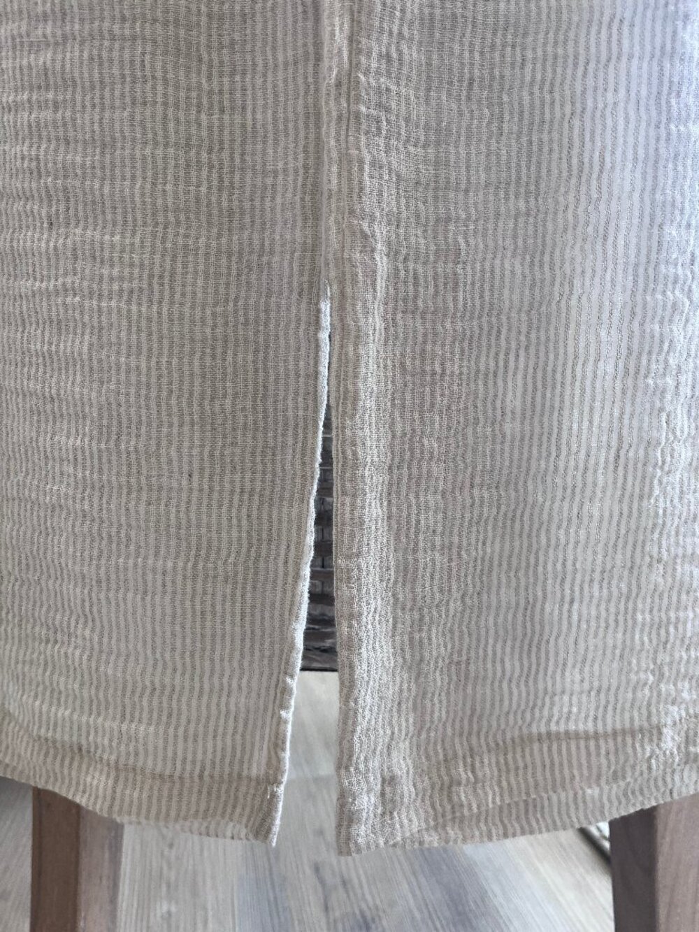 NEW! Italian 100% Linen BOGETTA DI LINO Striped Ivory Wide Leg Beach Pants XS - Picture 5 of 16